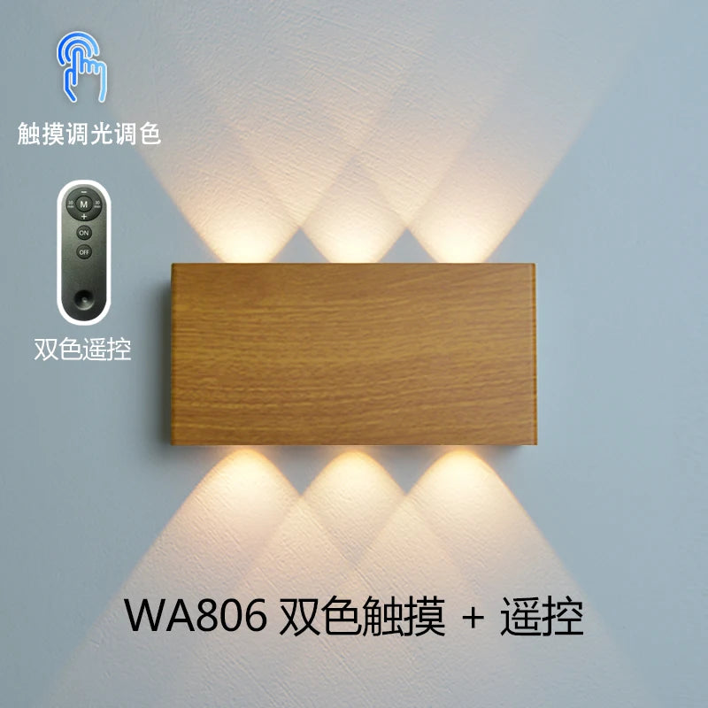Remote Control Wall Lamp Touch Dimming Wall Lights Type-C Charging Night Light Bedside Stairside Corner Decor 3 Colors 5200mAh