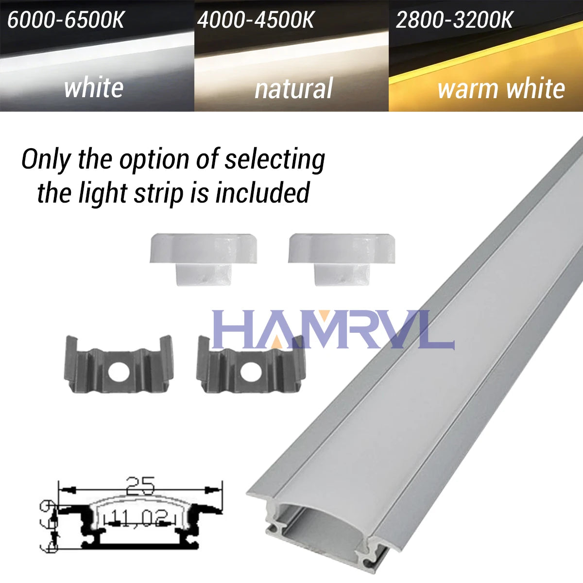 1M/0.5M Black/White LED Aluminum Channel with Led Strip warm V/U/YW Black Milky Cover Led Bar Light DC12V 6000/4000/3000K Decor