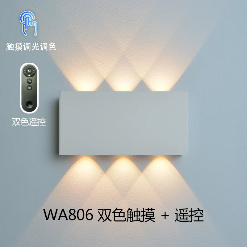 Remote Control Wall Lamp Touch Dimming Wall Lights Type-C Charging Night Light Bedside Stairside Corner Decor 3 Colors 5200mAh
