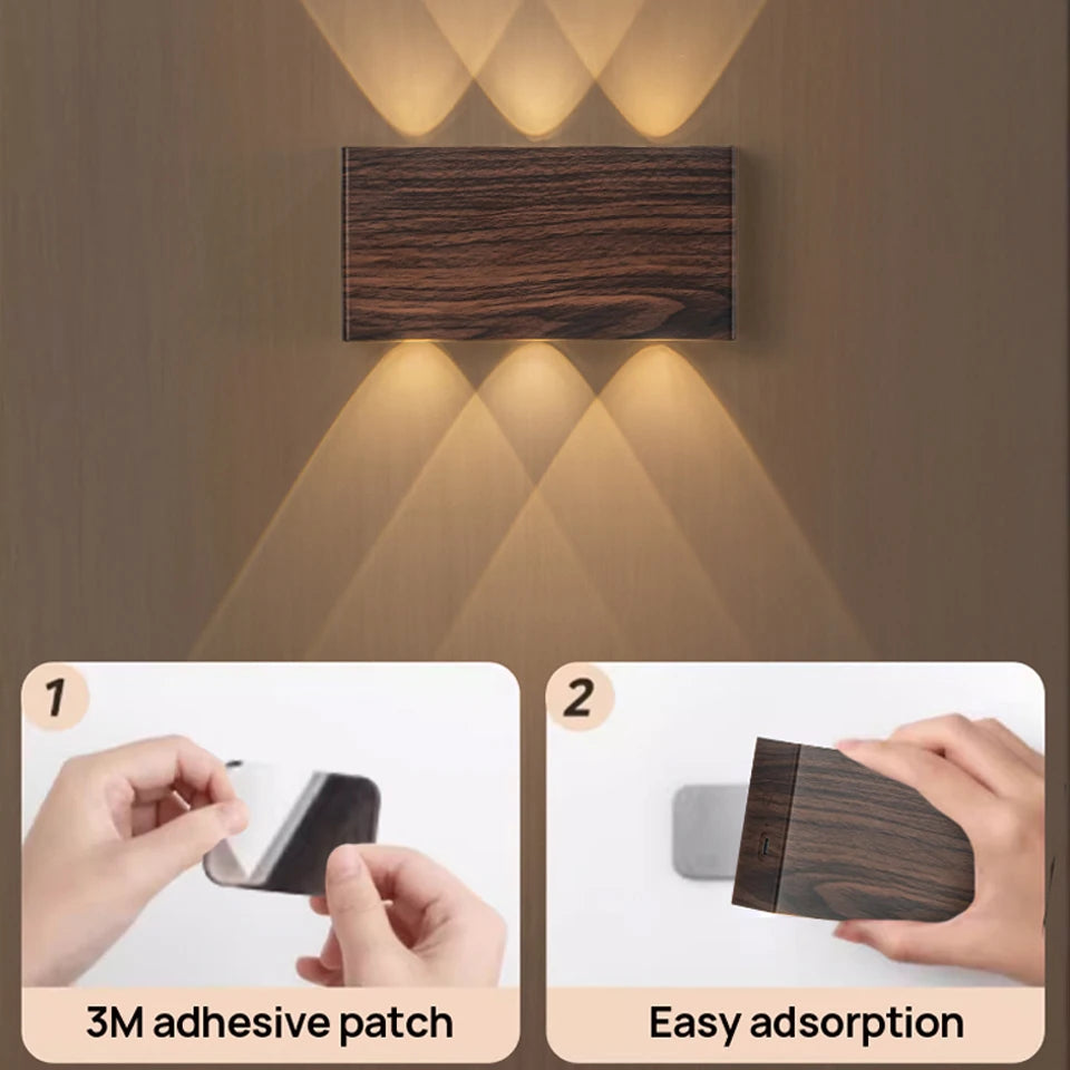 Remote Control Wall Lamp Touch Dimming Wall Lights Type-C Charging Night Light Bedside Stairside Corner Decor 3 Colors 5200mAh