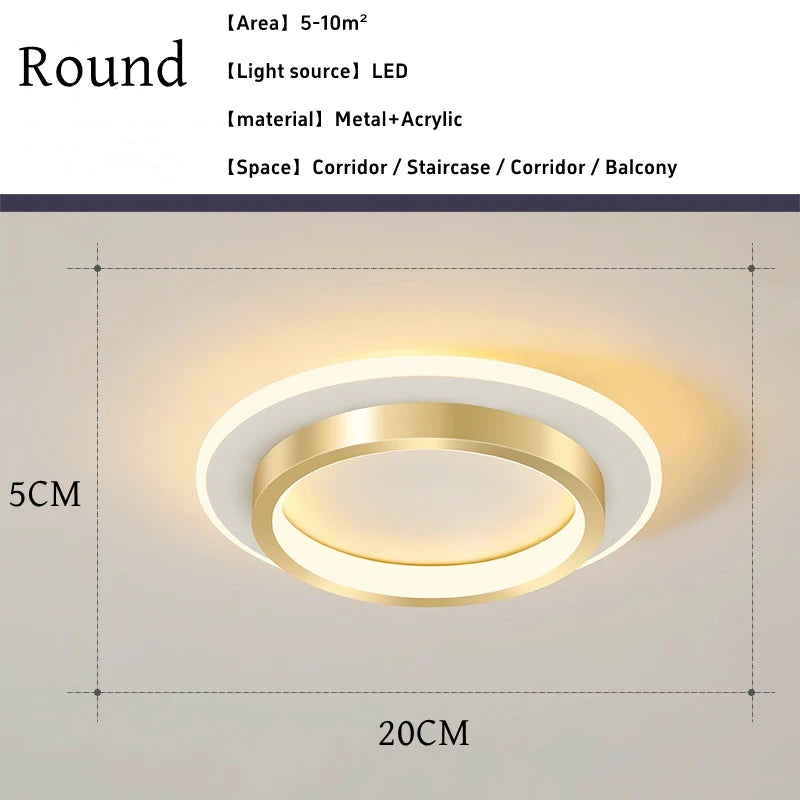 Modern Metal LED Aisle Light Nordic 220V Luxury Creative Ceiling Lamp Corridor Aisle Stair Decor Lighting Gold Ceiling Light