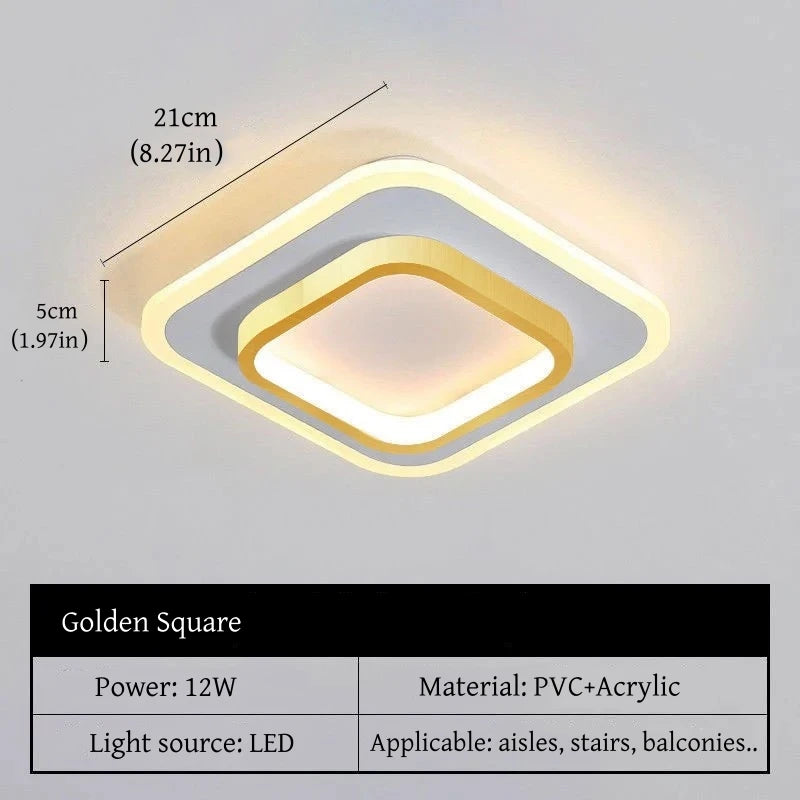 Modern Metal LED Aisle Light Nordic 220V Luxury Creative Ceiling Lamp Corridor Aisle Stair Decor Lighting Gold Ceiling Light