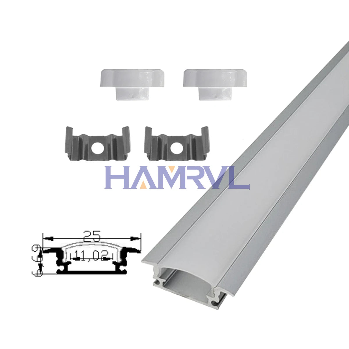 1M/0.5M Black/White LED Aluminum Channel with Led Strip warm V/U/YW Black Milky Cover Led Bar Light DC12V 6000/4000/3000K Decor