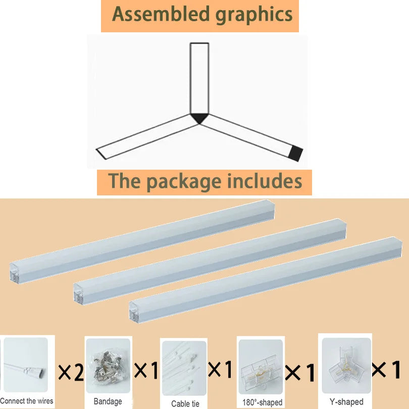 Hexagon LED lighting for DIY Garage Barbecue Shop Barbershop Gym Bar Car Showroom 4S Workshop Ceiling Light Honeycomb Tube