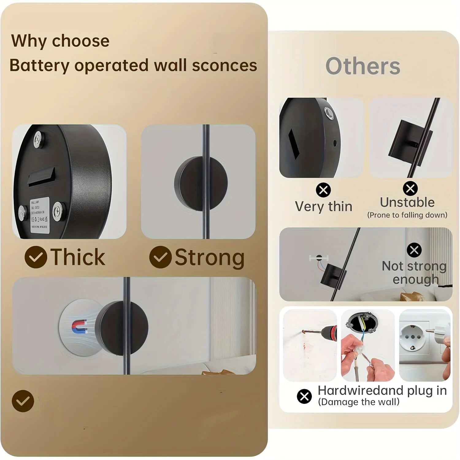 1pc battery operated wall sconce Wireless LED light 5v  with remote control USB rechargeable wall lights for bedroom living room