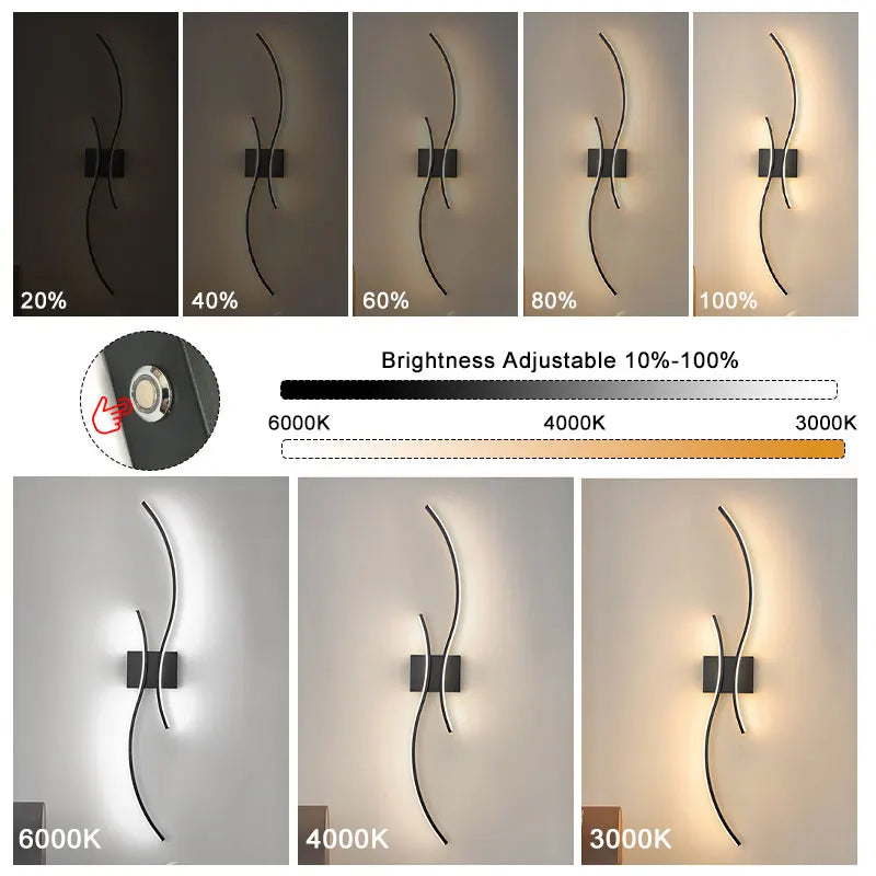 Wireless Rechargeable Battery LED Wall Lamps Wall Sconce for Bedroom 3CCT Touch Dimmable Wall Lights With Remote Control Hallway
